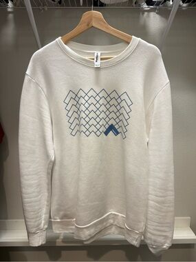 Sugar Bowl Ski Resort Crewneck Sweatshirt White Blue Graphic Pullover Size Large